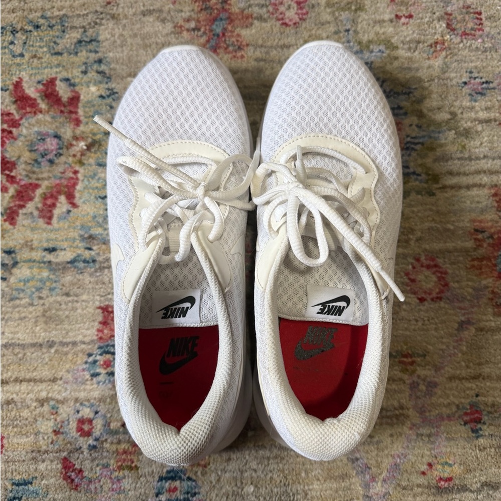 Nike White Mesh Lace-Up Sneakers